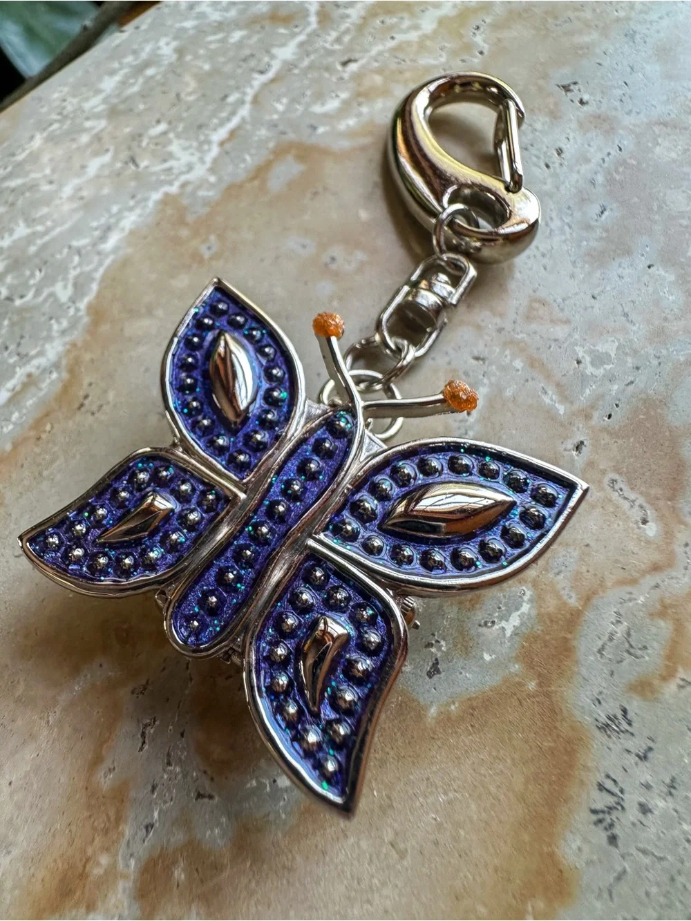 Vintage Y2K butterfly watch key chain or bag charm - Picture 6 of 6
